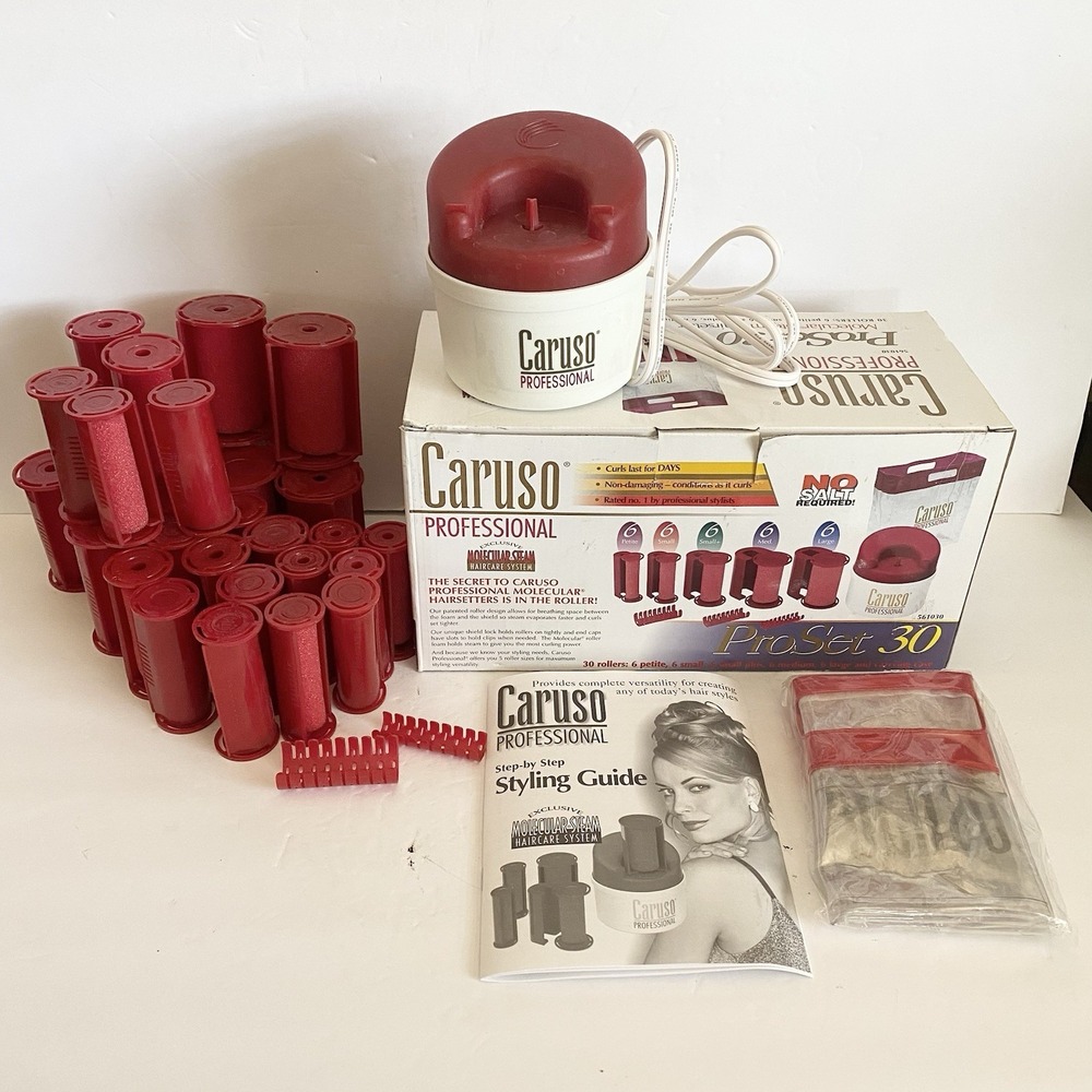 Caruso Pro Molecular Steam Hairsetter Proset 30  Rollers Multi Size C97964 EUC